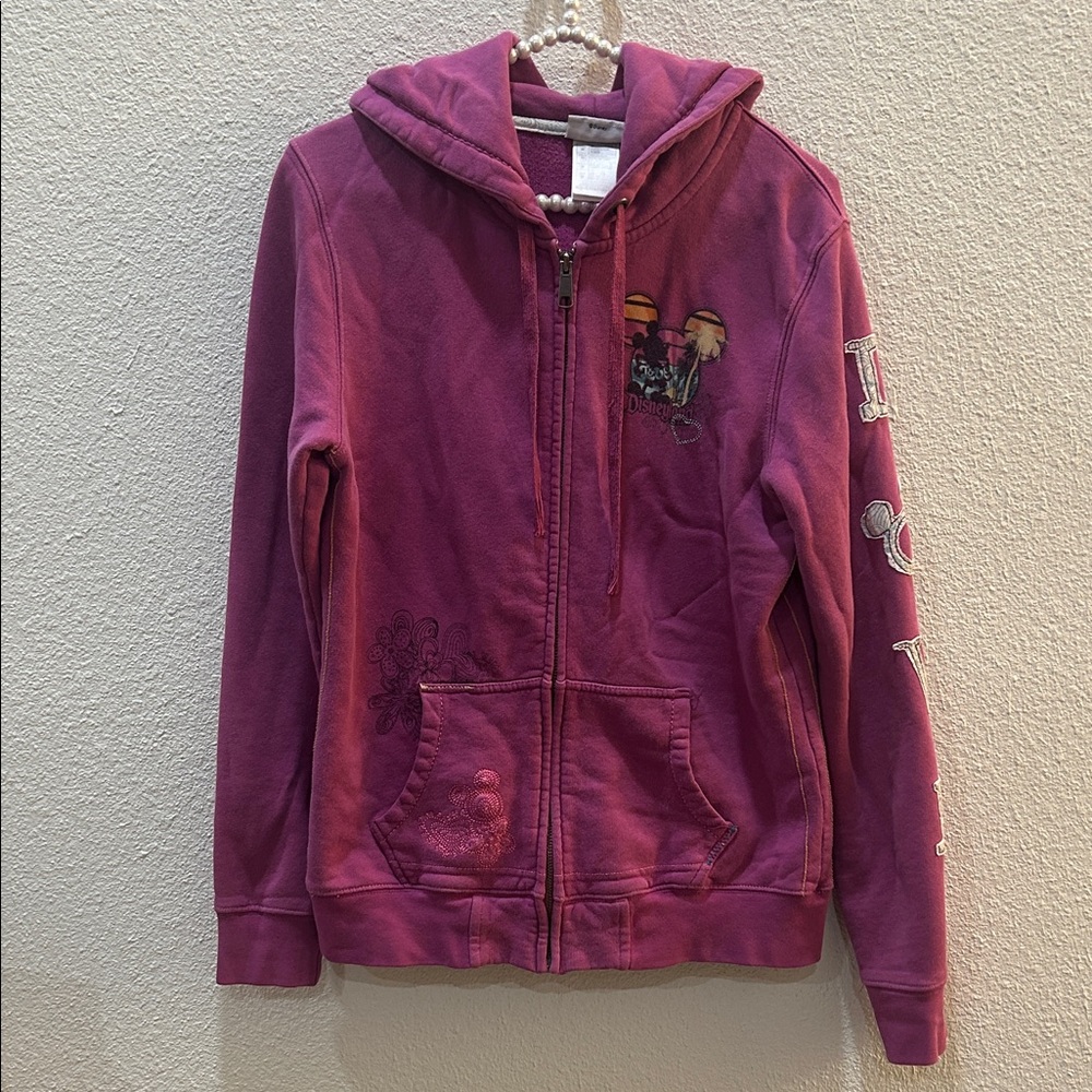 Disney Peace Love Zip Up Hoodie Size Medium